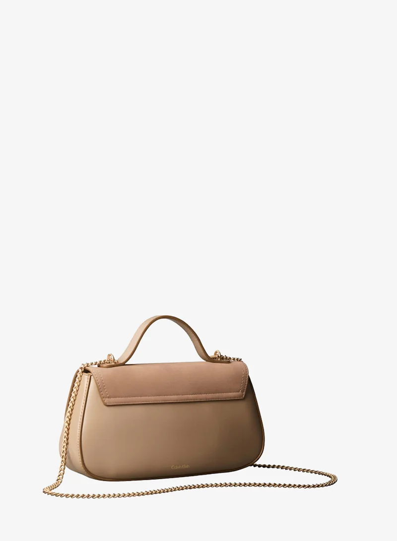 CALVIN KLEIN Monogram Flap Sueded Camera Bag